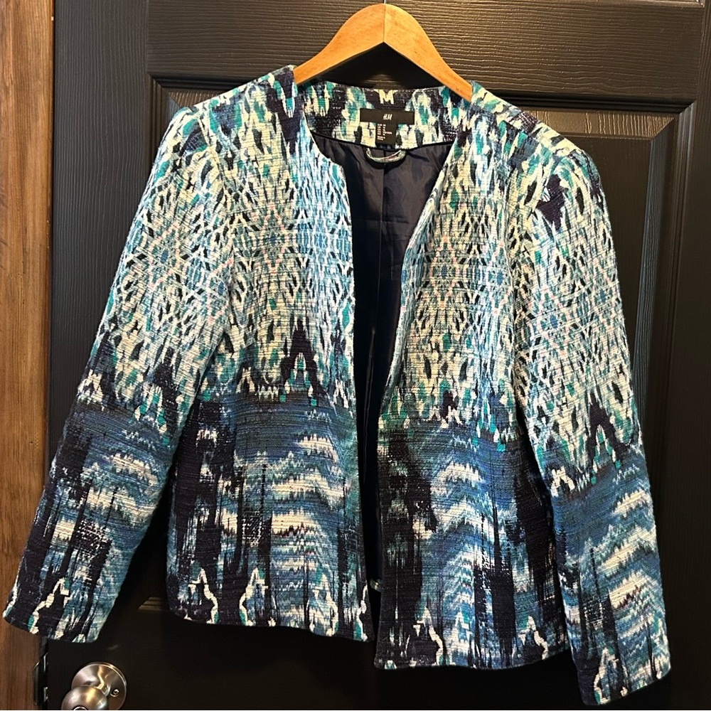 H&M Blue Patterned Jacket